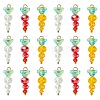 30Pcs 3 Styles Glass Pendants PALLOY-CJ00094-1