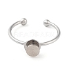 Brass Open Cuff Ring Components KK-Q799-01P-01-2