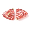 304 Stainless Steel Resin Pendants STAS-F352-07E-04-2