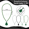 4Pcs 4 Colors Resin Imitation Gemstone Maitreya Buddha Pendant Necklaces Set NJEW-FI0001-07-3