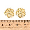 Flower Brass Clear Cubic Zirconia Bead Caps KK-V008-05G-3
