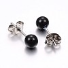 304 Stainless Steel Spray Painted Stud Earrings EJEW-H353-07-G-3