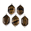 Natural Tiger Eye Links Connectors G-T131-48G-01-1