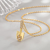Brass Micro Pave Clear Cubic Zirconia Shovel Pendant Necklaces for Women WG2A015-02-2
