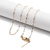 Ion Plating(IP) Adjustable 304 Stainless Steel Dapped Chain Necklaces NJEW-K270-02G-1