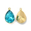 Rack Plating Brass Glass Pendants KK-A177-22G-01-2