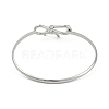 Adjustable Bowknot Brass Torque Bangles for Women BJEW-Z074-01P-3