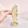 Iron Earring Display Stands with Round Tray EDIS-WH0016-018A-3