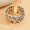 Two Tone Zinc Alloy 3-Strand Cuff Bangles WG02E92-01-5