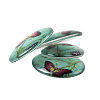 Butterfly Printed Glass Oval Cabochons X-GGLA-N003-13x18-C-4