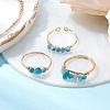 3Pcs Natural Apatite Bead Finger Ring RJEW-JR00855-01-1