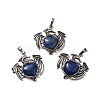 Natural Lapis Lazuli Dyed Heart Pendants KK-K331-01AS-01-1