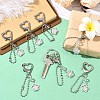 10Pcs Alloy Glass & 304 Stainless Steel Pendant Decorations HJEW-YW00532-4