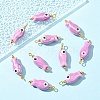 10Pcs Evil Eye Fish Shaped Glazed Porcelain Pendants PALLOY-YW00086-04-1
