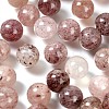 100Pcs 8mm Natural Strawberry Quartz Round Beads DIY-LS0002-51-4