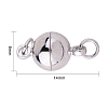 Round Brass Magnetic Clasps with Loops KK-PH0012-08-NF-4