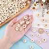 250Pcs 5 Styles Unfinished Wood Rondelle Beads WOOD-PH0002-95-3