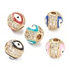 Brass Micro Pave Cubic Zirconia Beads ZIRC-A019-16G-A-1