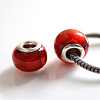 Handmade Silver Foil Glass European Beads LPDL-R008-04-1