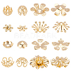 48Pcs 8 Styles Brass Bead Caps KK-PH0003-21G-1