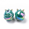 UV Plating Rainbow Iridescent Acrylic Beads OACR-A018-03E-2