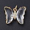Brass Micro Pave Clear Cubic Zirconia Pendant ZIRC-P079-B02-17-1