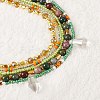 Sparkling Glass Seed Beads 5 Layered Anklet AJEW-SW00006-01-2