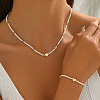 Glass & CCB Plastic Beaded Necklaces & Bracelets Sets FS-WGA4156-03-2