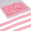 3 Strands Flat Round Handmade Polymer Clay Beads CLAY-SC0001-69C-1