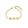 Flower Stainless Steel Crystal Rhinestone Lariat Necklaces & Stud Earrings & Bracelets Sets for Women FS-WG939A0-01-5