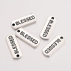 Tibetan Style Alloy Rectangle with Word Blessed Pendants X-TIBEP-Q043-060-RS-1