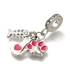 Rack Plating Alloy Crystal Rhinestone European Dangle Charms PALLOY-P307-12AS-2