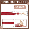 2Pcs PU Leather Tassel Pendant Decorations FIND-LP0004-01C-2