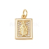 Brass Micro Pave Clear Cubic Zirconia Pendants KK-E111-31K-G-1