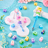 20Pcs UV Plating Opaque Acrylic European Beads OACR-TADJ0001-16B-5