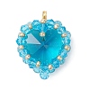 Brass Glass Pendants PALLOY-MZ00981-01-1