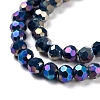 Faceted(32 Facets) Round Full Rainbow Plated Electroplate Glass Beads Strands EGLA-J130-FR15-3