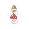 5Pcs Mushroom Wishing Bottle Pendants PALLOY-JF04072-3