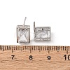 Brass Micro Pave Clear Cubic Zirconia Stud Earrings EJEW-C174-02D-P-5