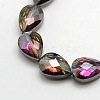 Electroplate Crystal Glass Teardrop Beads Strands EGLA-F066D-01-1