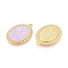 Vintage Printed Style 304 Stainless Steel Oval with Butterfly Pendants STAS-T071-29A-G-2