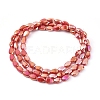 Electroplate Opaque Solid Color Glass Beads Strands X-EGLA-G036-B-FR01-2