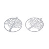 Non-Tarnish 201 Stainless Steel Filigree Pendants STAS-S118-038-2