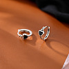 Heart Brass Enamel Hoop Earrings FS-WG22EC0-01-1