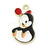 Light Gold Plated Alloy Enamel Pendants ENAM-L041-06C-1