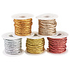 25 Yards 5 Colors Round Polyester Gold Metallic Cord OCOR-TA0002-58-3