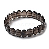 Natural Smoky Quartz Beaded Stretch Bracelet G-E010-01-07-1
