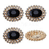 4Pcs 1-Hole Alloy Glass Shank Buttons FIND-DR0001-99A-1