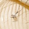 Shiny Bird Brass Micro Pave Clear Cubic Zirconia Pendant Necklaces IR0521-3