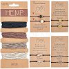 Adjustable Waxed Cord Braided Bead Bracelets Set DIY-AR0001-65-1
